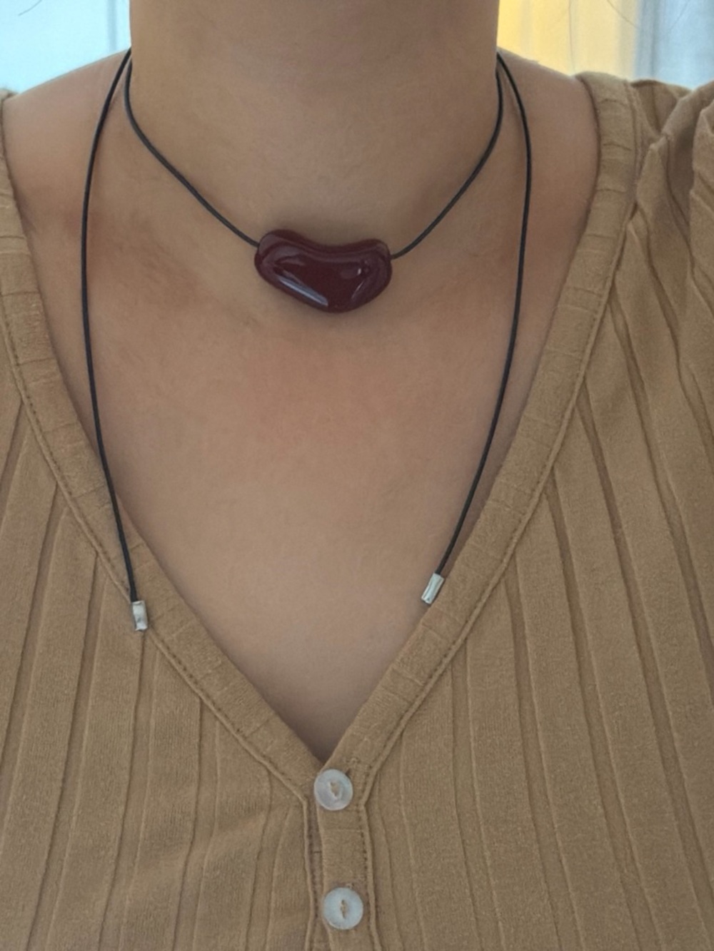 Bean Pendant Choker Necklace - Women Jewelry